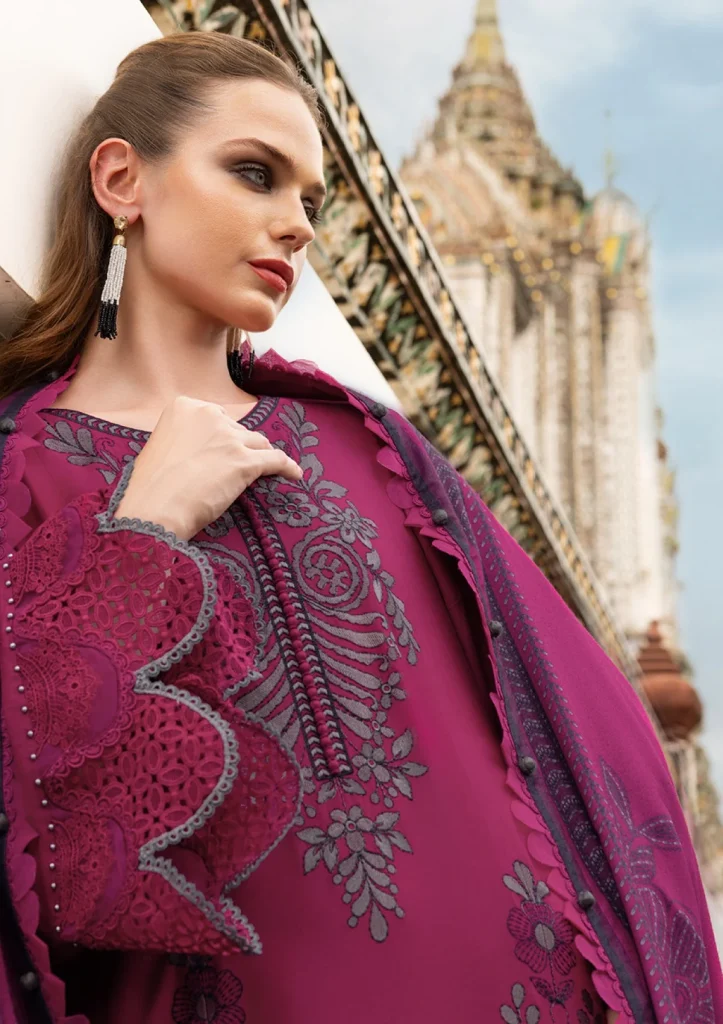Maria B 3-Piece Dhanak Suit – Brand Code 3530 - alternate view