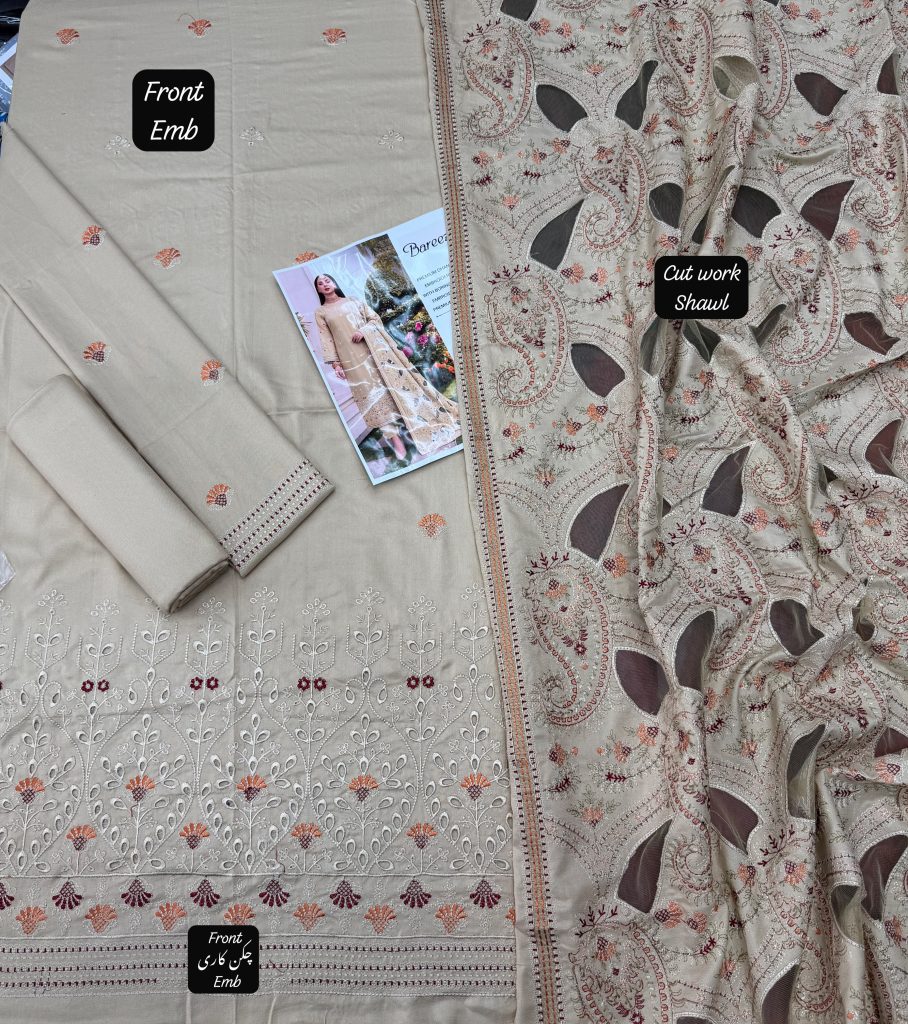 Bareeze 3-Piece Dhanak Suit – Brand Code 103 - alternate view