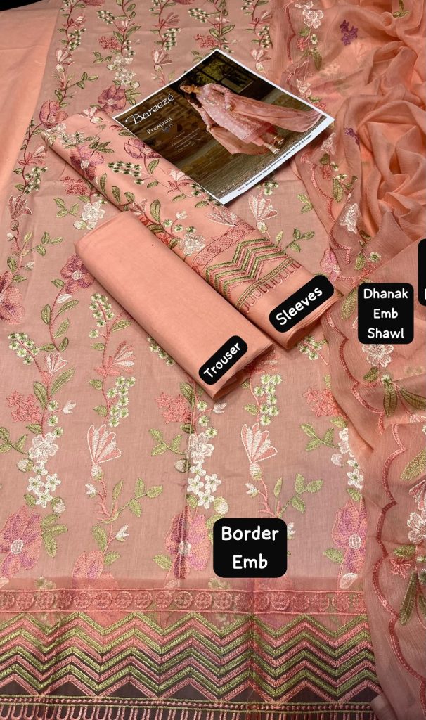 Bareeze 3-Piece Dhanak Suit – Brand Code 3661 - alternate view