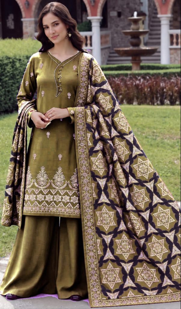 Qalamkar Hit 3-Piece Dhanak Suit – Brand Code 104 - alternate view