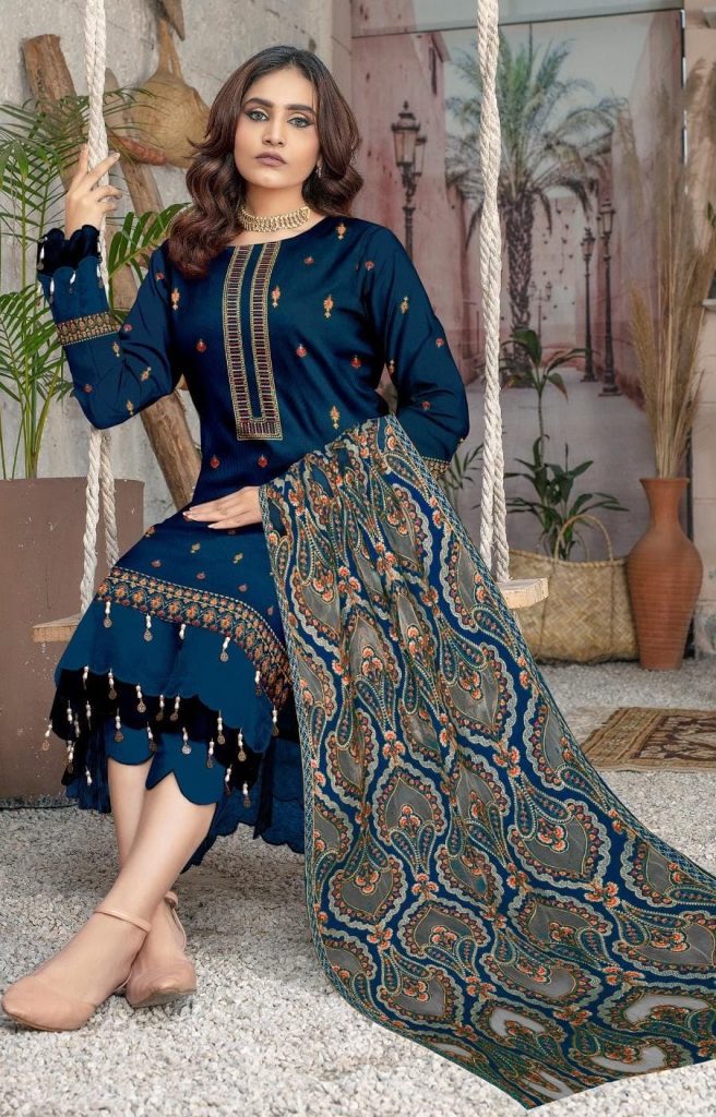 Bareeze 3-Piece Dhanak Suit – Brand Code 837 - alternate view