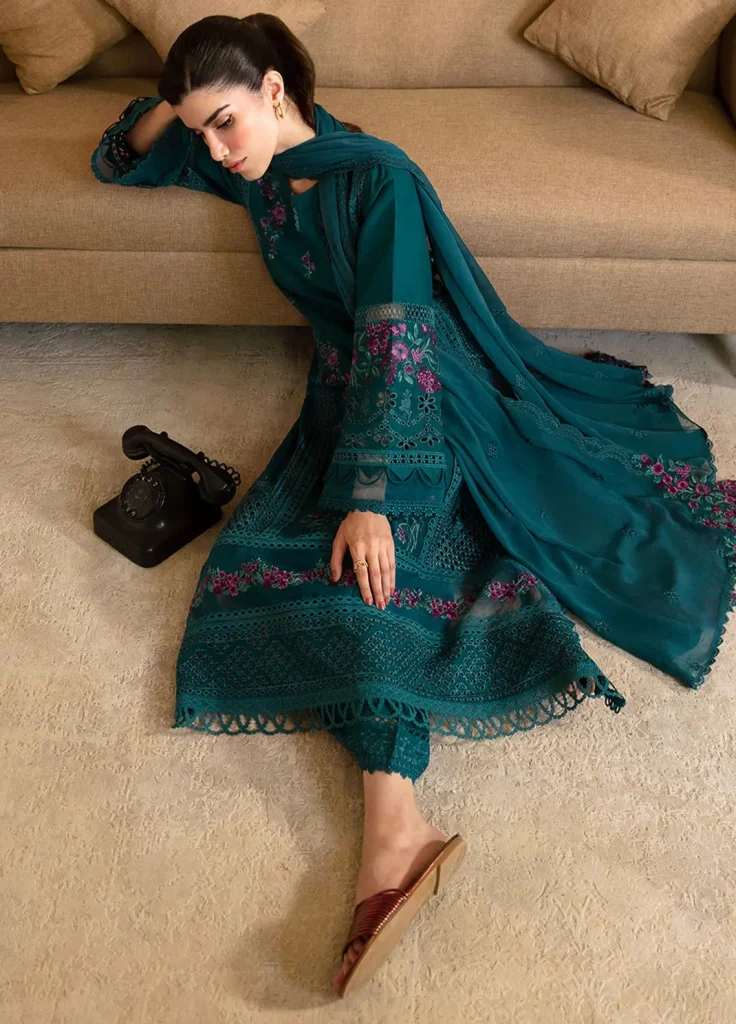 Azure 3-Piece Dhanak Suit – Brand Code 3609 - alternate view