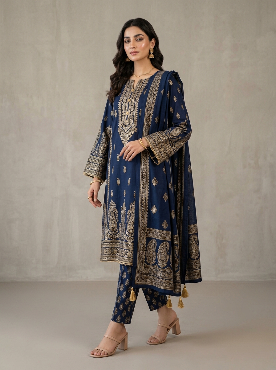 Printed Unstitched Suit